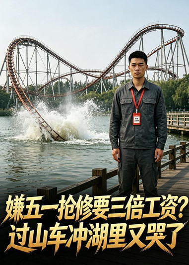 嫌五一抢修要三倍工资？过山车冲湖里又哭了